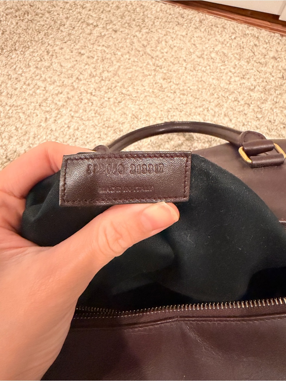 Saint Laurent Chocolate Brown Leather Crossbody Satchel with Gold Hardware - Picture 5 of 6